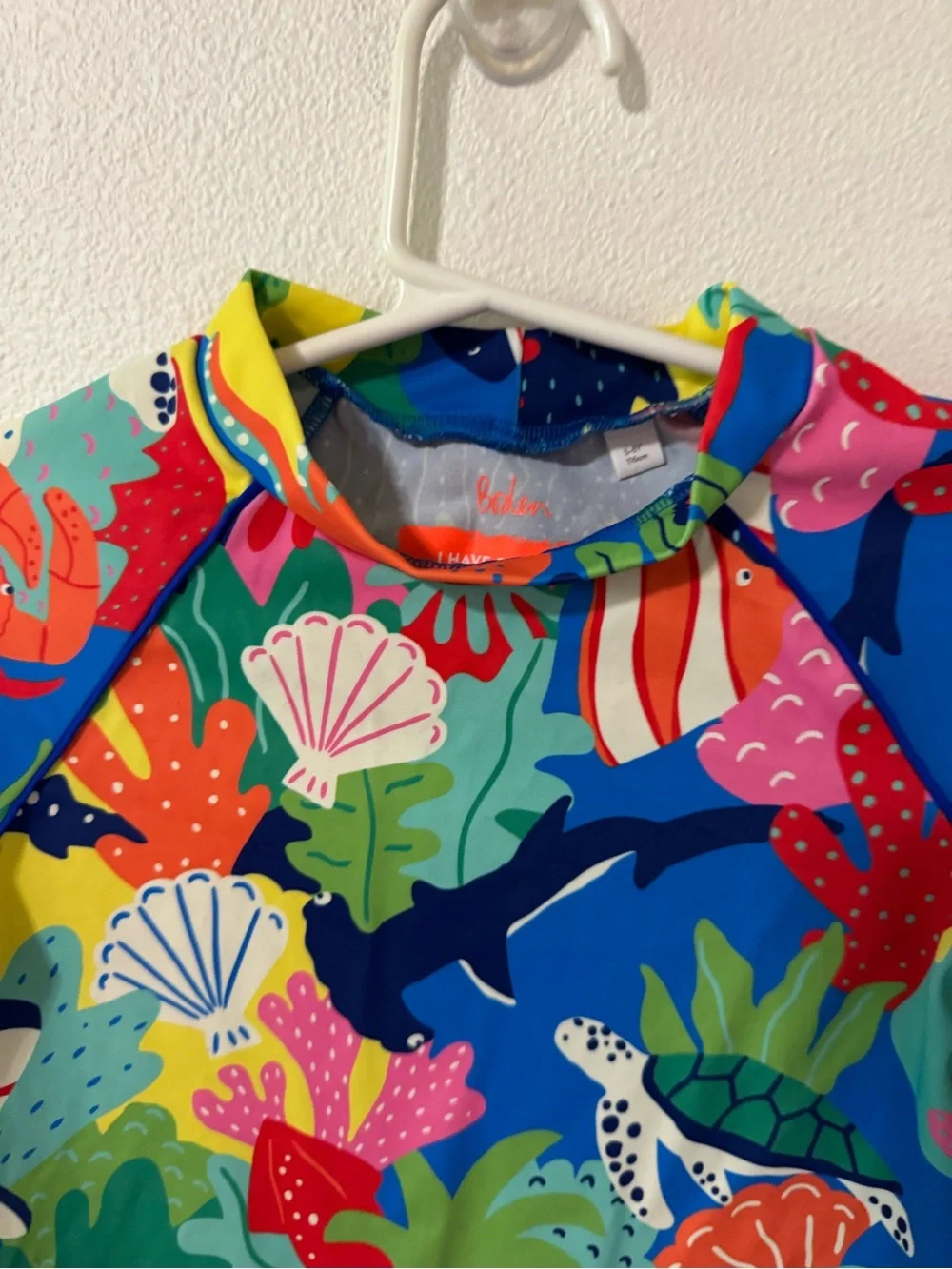 Boden Coral Reef Long Sleeve Rash Guard Multocolor Beach UPF Vacation 5-6 Year